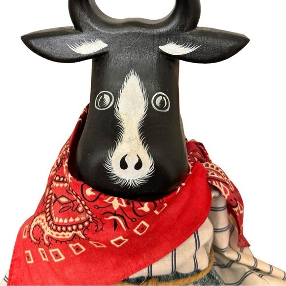 Vintage Wooden Cow Shelf Sitter Decorative Accent Farmhouse Home Decor. - Picture 3 of 11